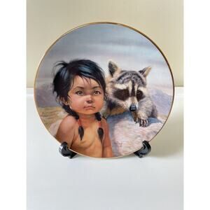 Perillo Native American Collector Plate 1986 Dark Eyed Friends 8.25”D